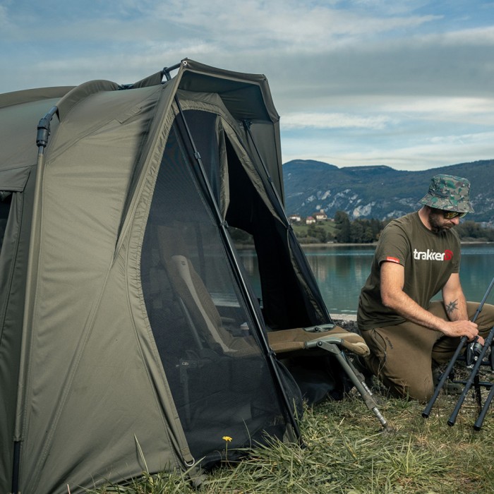 The Trakker Tempest RS Brolly System set up for the session
