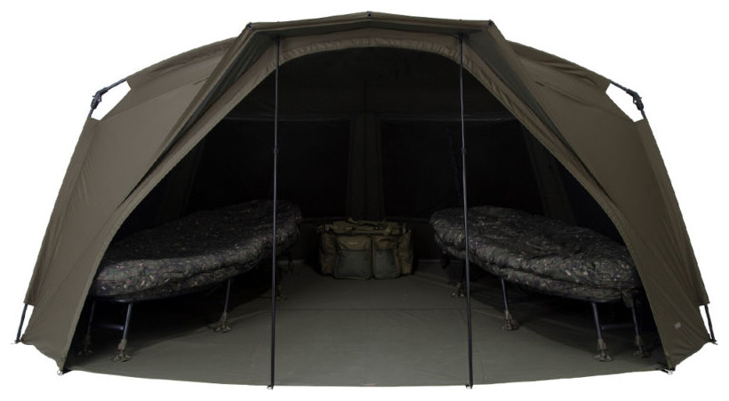 Trakker Tempest RS 200 with two bedchairs arranged inside