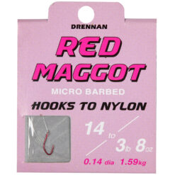 Drennan Red Maggot Hooks to Nylon