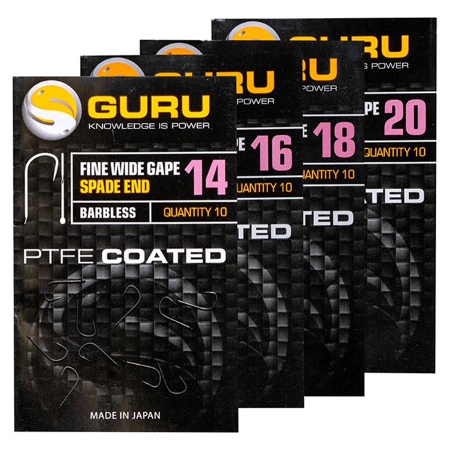 Guru Fine Wide Gape Spade End Hooks