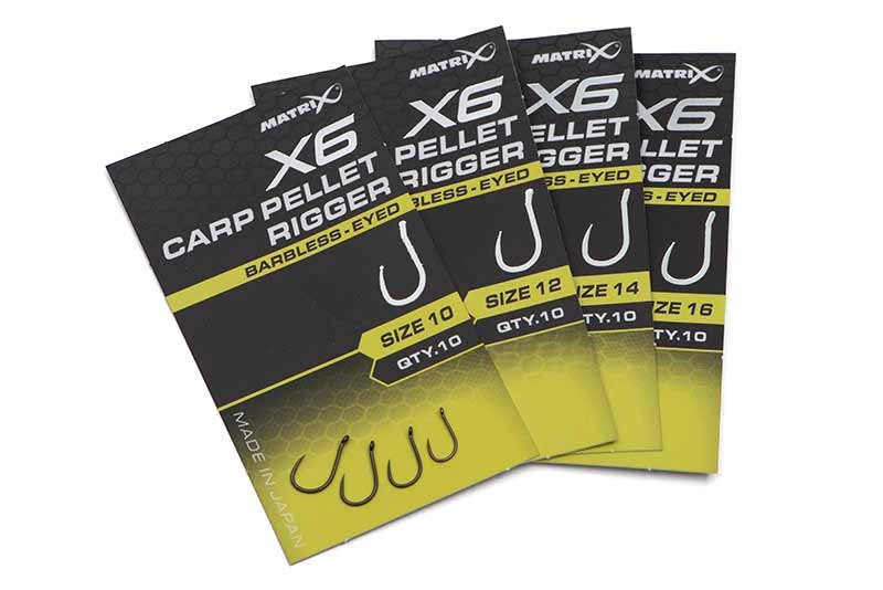 Matrix X6 Carp Pellet Rigger Eyed Hooks