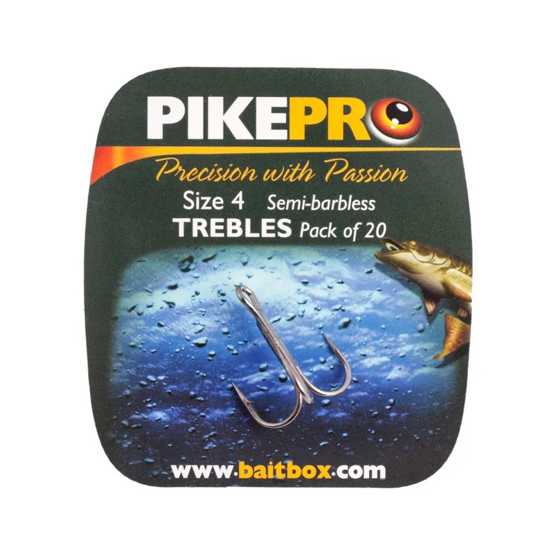 PikePro Semi-Barbed Treble Hooks
