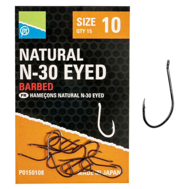 Preston Natural N-30 Eyed Hooks