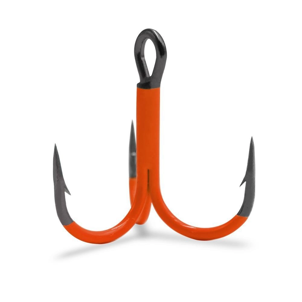 VMC 4551 UV Round 1X Orange Treble Hooks