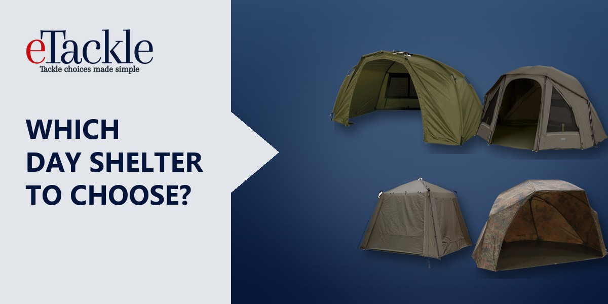 Day shelters, a brolly system and a gazebo from Trakker and Sonik
