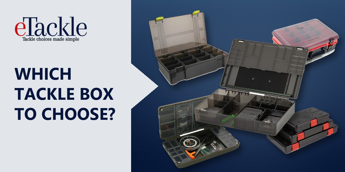A selection of fishing tackle boxes, including carp rig boxes, a feeder case and lure boxes