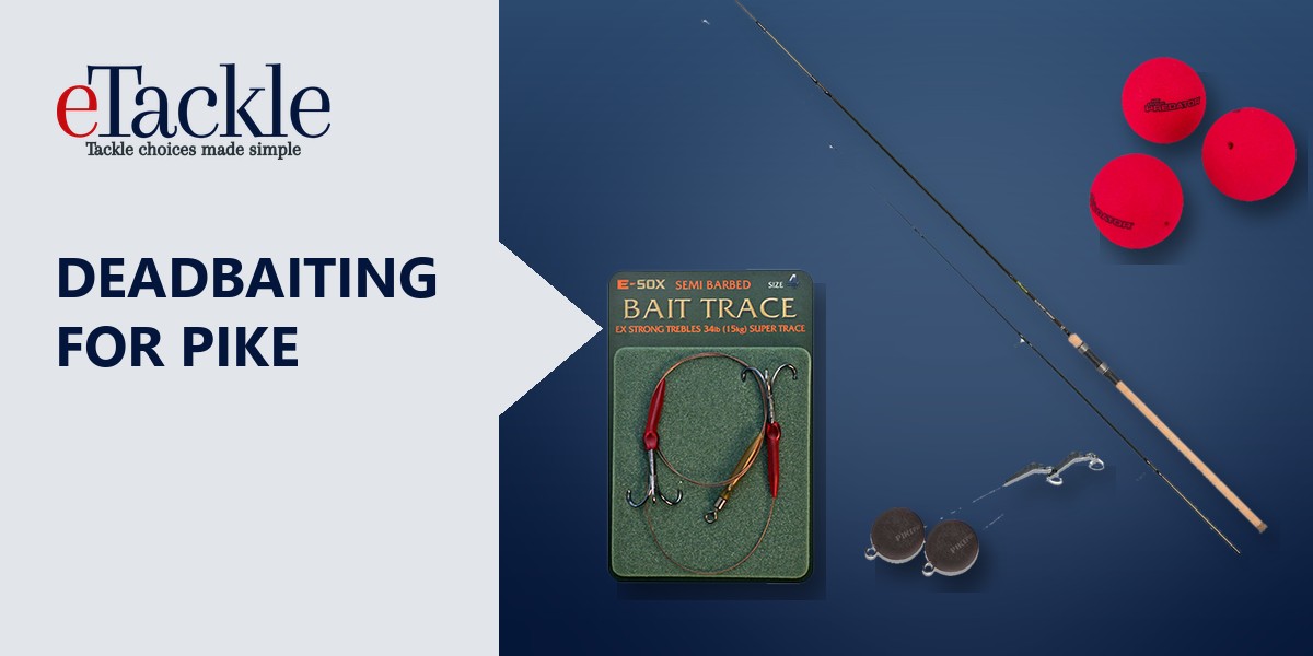 Deadbaiting for pike: rod, wire bait trace, leger stem and bait poppers