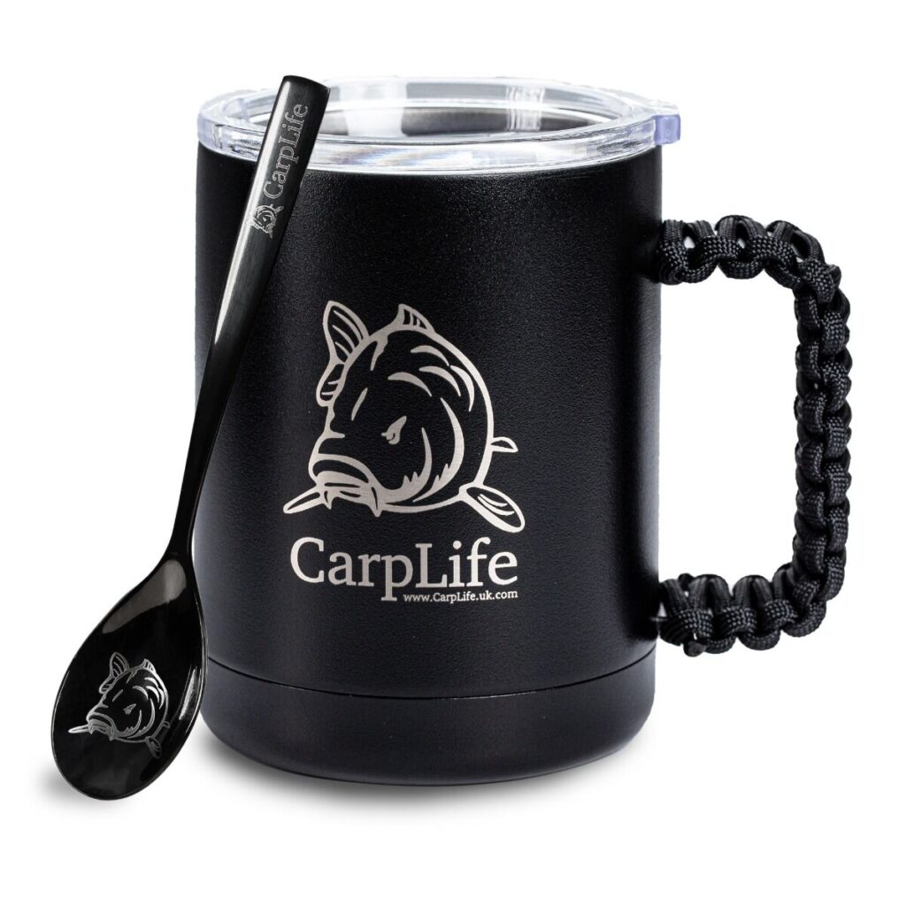 Carp Life Thermal Mug & Spoon Set Black And Neon Paracord