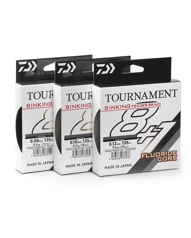 Daiwa Tournament Sinking Feeder Braid 8+1 135m Steel Grey