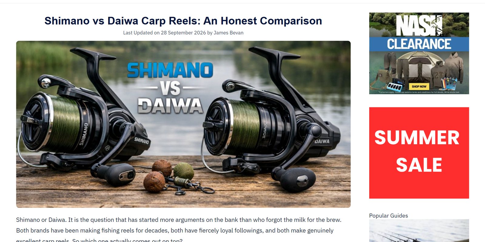 An eTackle brand comparison feature