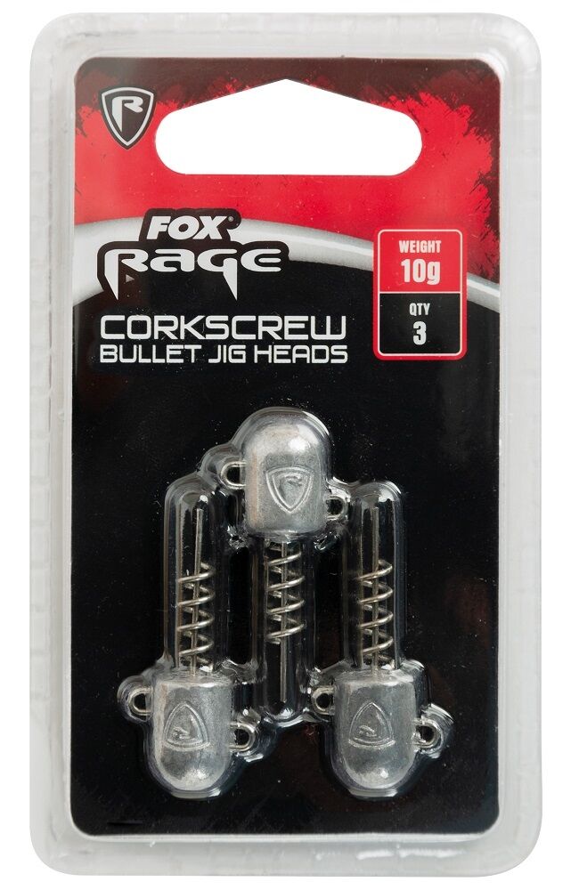 Fox Rage Corkscrew Bullet jig heads 3 Pack