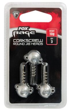 Fox Rage Corkscrew Round Jig Heads 3 Pack