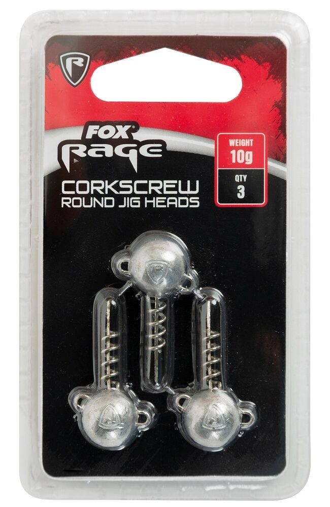 Fox Rage Corkscrew Round Jig Heads 3 Pack