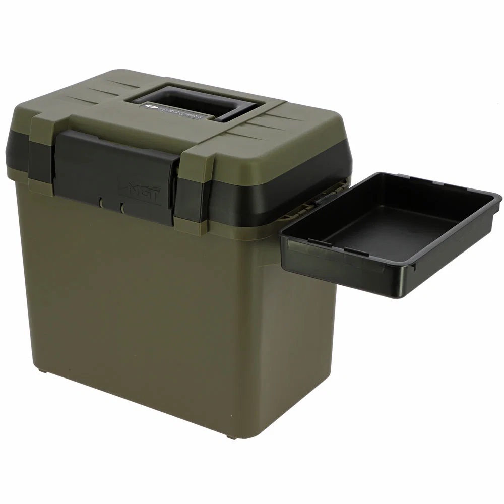 NGT QuickFish Seat Box With Side Tray and Carry Handle