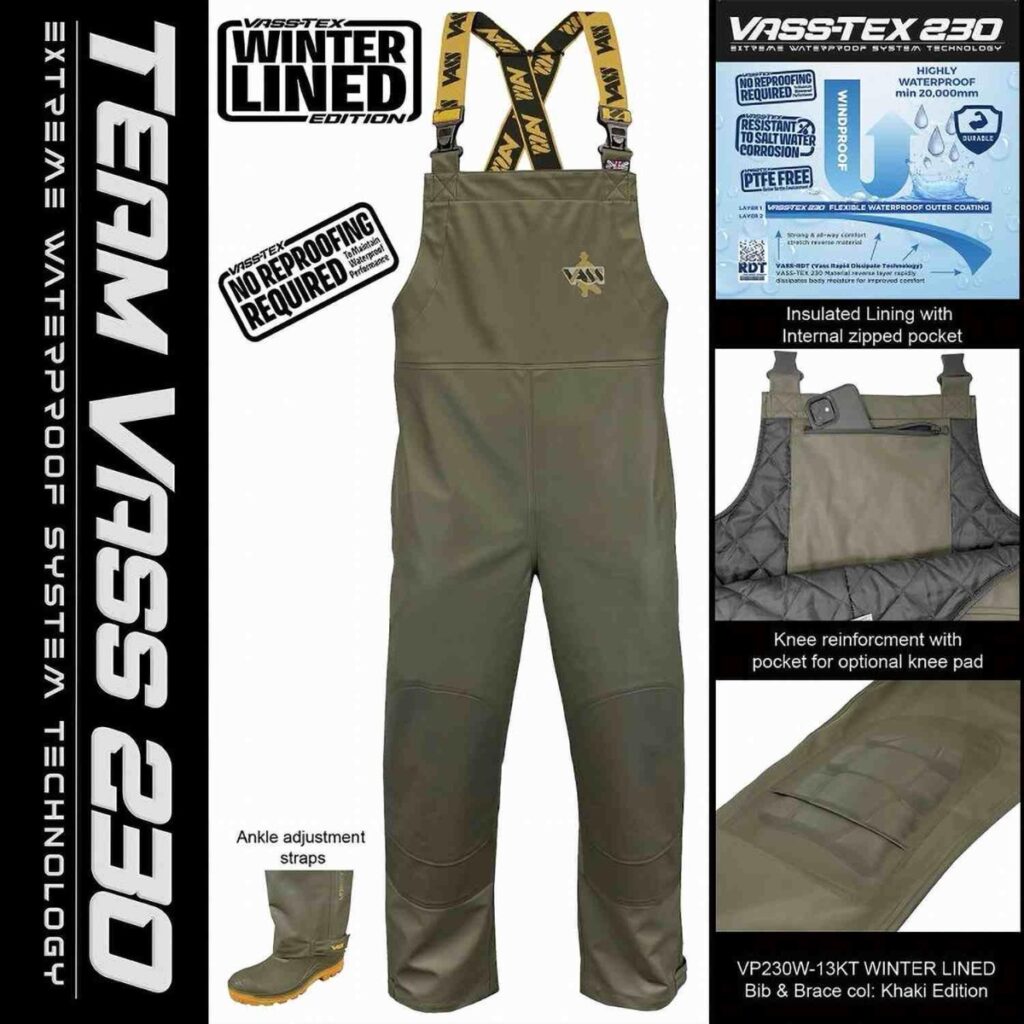 Vass 230 Winter Lined Bib & Brace Khaki