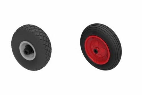 Pneumatic Vs Solid Fishing Trolley Wheel An image of Pneumatic Vs Solid Fishing Trolley Wheel